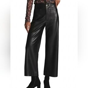  Maeve The Colette Cropped Wide-Leg Faux Leather